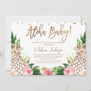 Invitation Aloha Baby Baby shower d'ananas Floral Tropical
