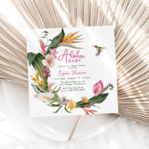 Invitation Aloha Baby Baby shower de couronne florale tropica
