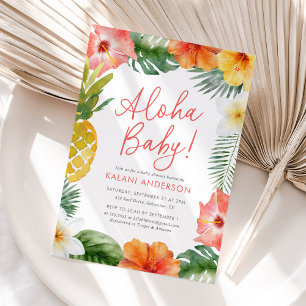 Invitation Aloha Baby Baby shower floral tropical
