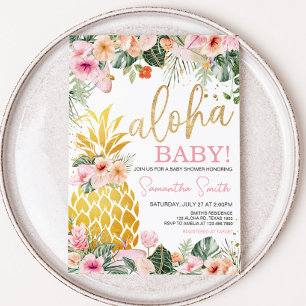 Invitation Aloha Baby shower ananas