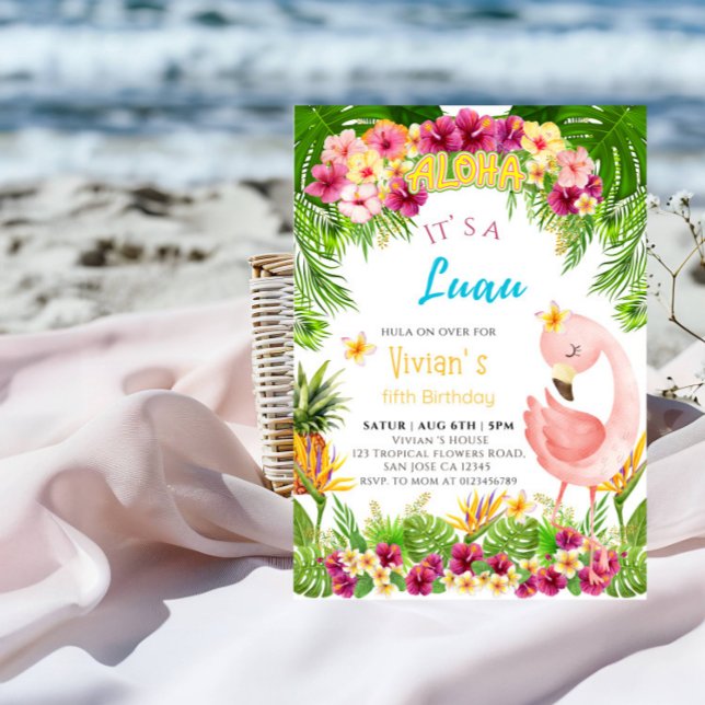 Invitation Aloha C'est une fête d'anniversaire de Luau Girl (Créateur téléchargé)