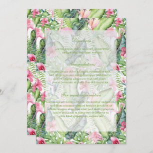 Invitation Aloha Flamant rose Plage tropicale Mariage