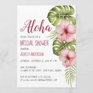 Invitation Aloha Fleurs Tropicales pour la Mariée Fleur d'Hib