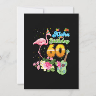 Invitation Aloha Hawaii 60e anniversaire 60 ans Flamant rose 