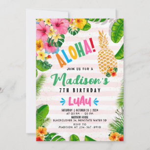 Invitation Aloha Hawaiian ananas fête d'anniversaire Invitati