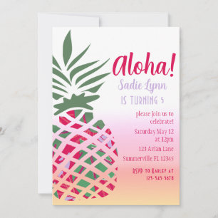 Invitation Aloha Hawaiian Anniversaire
