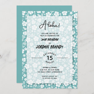 Invitation Aloha Hawaiian Floral fête d'anniversaire