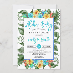 Invitation Aloha Hawaiian Tropical Boy Baby shower