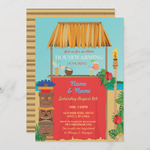 Invitation Aloha Houseclimate Tiki Nouvelle maison Luau Invit
