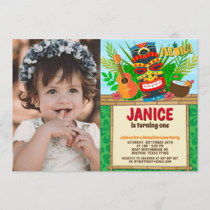 Invitation Aloha Luau Hawaiian Tropical Summer Birthday Photo