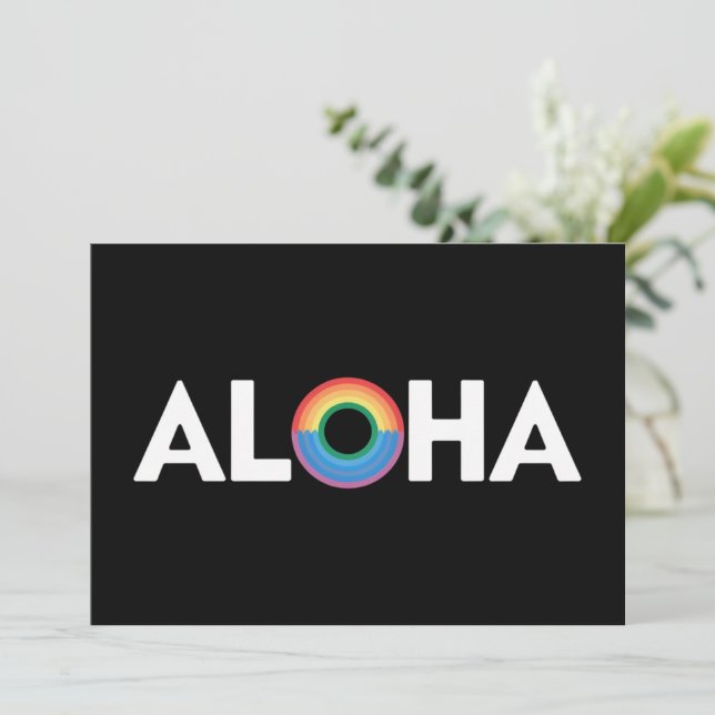 Invitation Aloha Rainbow Island Hawaii Fierté LGBTQ (Debout devant)