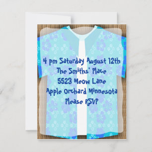 Invitation Aloha Shirt Luau Tiki Party