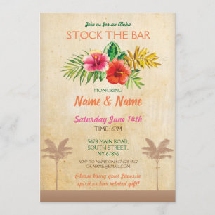 Invitation Aloha stock l'invitation vintage de palmier de