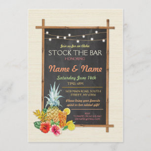 Invitation Aloha Stock The Bar Cocktail Fiançailles Invitatio
