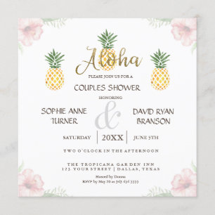 Invitation Aloha Tropical Ananas Beach Couples Douche