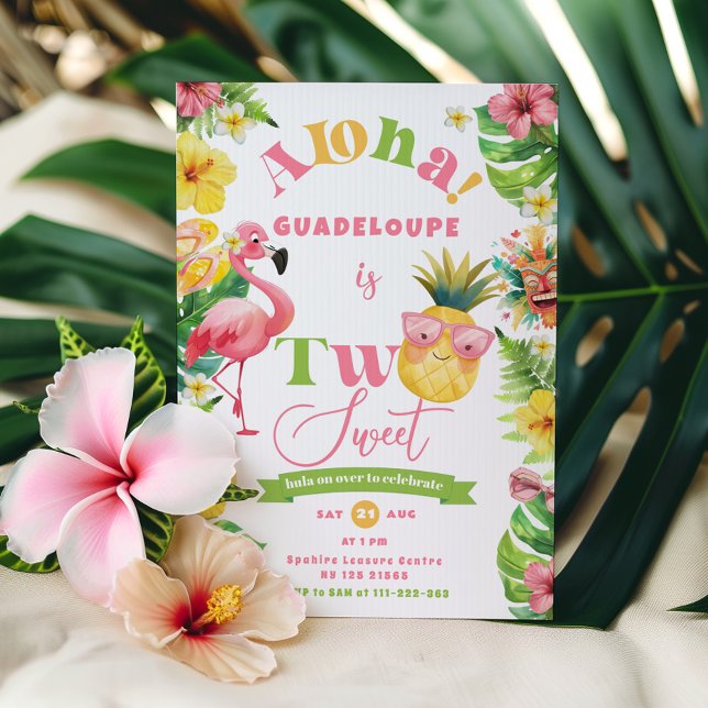 Invitation Aloha Tropical Deux doux luau fête anniversaire (Créateur téléchargé)