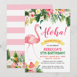 Invitation Aloha Tropical Floral Luau Parti Anniversaire de e