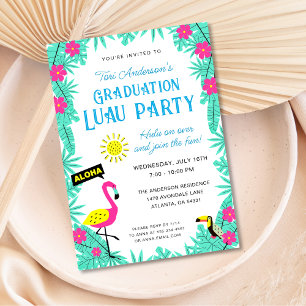 Invitation Aloha Tropical Hawaiian Graduation Luau Party