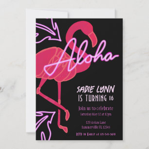Invitation Aloha Tropical Hawaiian Seizième anniversaire