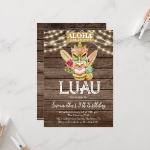 Invitation Aloha Tropical Hawaiian Tiki Luau fête d'anniversa