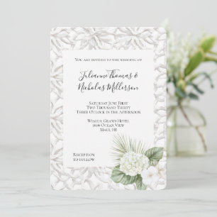 Invitation Aloha Tropical Hydrangea Floral Mariage