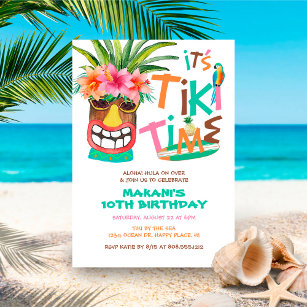 Invitation Aloha Tropical Tiki Luau