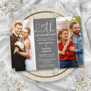 Invitation Alors et maintenant 2 Photo 25e anniversaire de ma