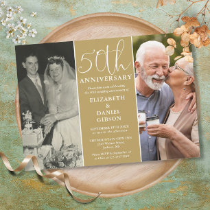 Invitation Alors et maintenant 2 Photo 50e anniversaire de ma