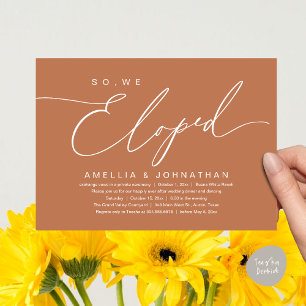 Invitation Alors, Nous Nous Sommes Enfuis, Mariage Romantique