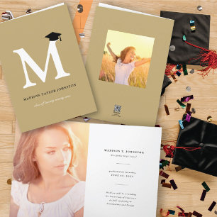 Invitation Alphabet M Monogramme Classique Simple Photo de Di