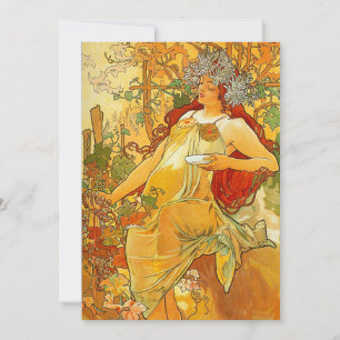 Invitation Alphonse Mucha Art Nouveau Automne