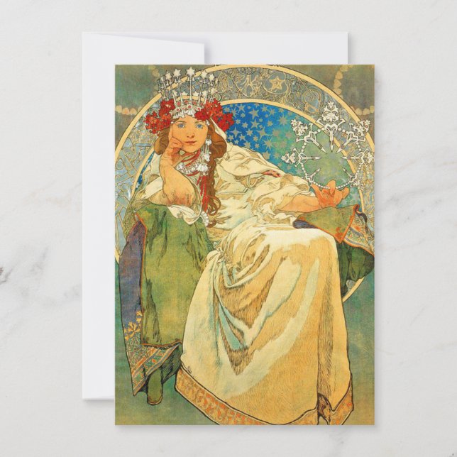 Invitation Alphonse Mucha Art Nouveau Princesse Hyacinth (Devant)