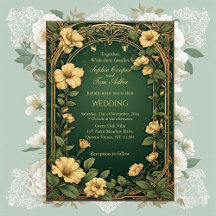 Alphonse Mucha Floral Opulence Gold Frame Wedding