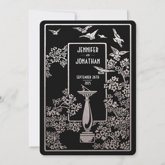 Invitation Aluminium argenté d'invitations de mariage de (Devant)