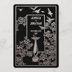 Invitation Aluminium argenté d'invitations de mariage de