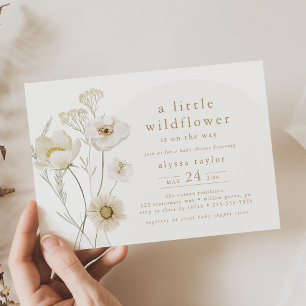 Invitation ALYSSA Floral Boho Petit Baby shower Fleur sauvage