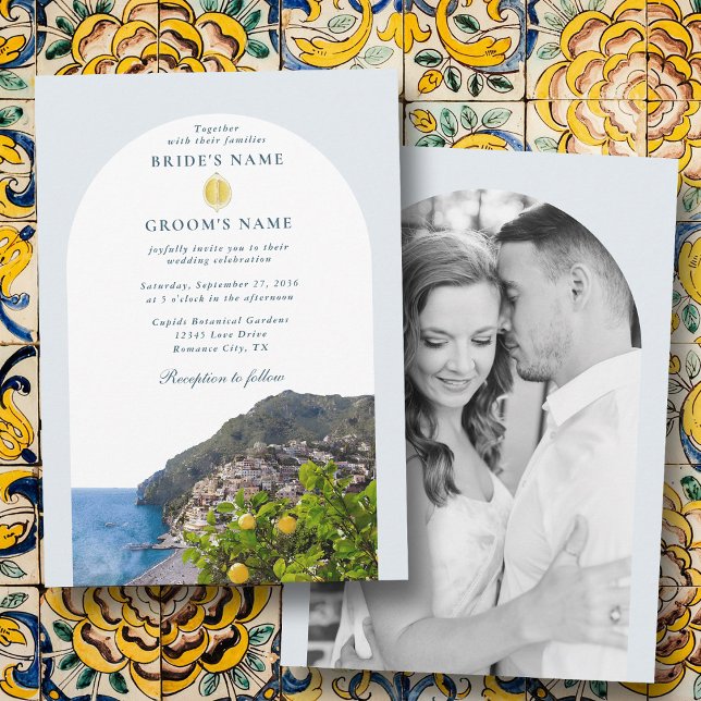 Invitation Amalfi Coast Arch Italy Lemons Wedding Photo (Amalfi Coast Arch Italy Lemons Wedding Photo Invitation)