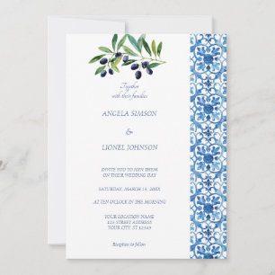 Invitation Amalfi Coast Olive Branch Titres Italie