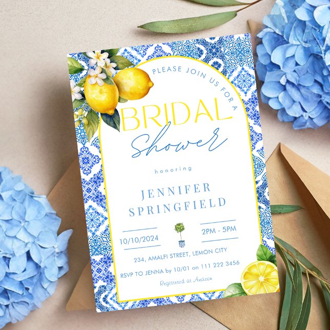 Invitation Amalfi Italien La Dolce Vita Fête des mariées (Amalfi Italian La Dolce Vita Bridal Shower Invitation)