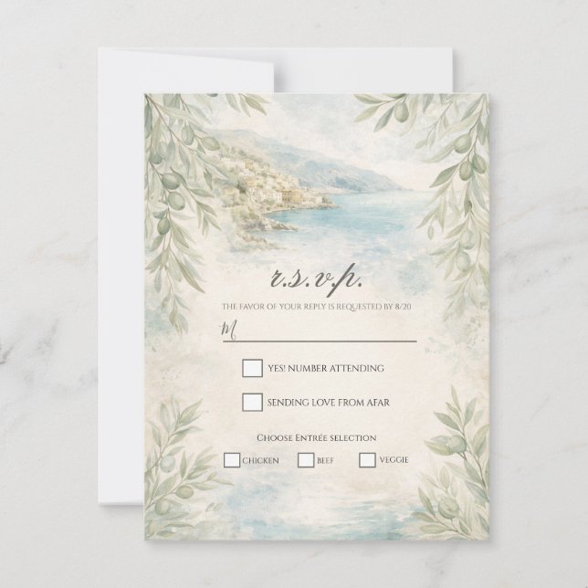 Invitation Amalfi Rêverie Côtière Méditerranéenne RSVP (Devant)