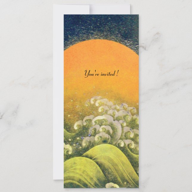 Invitation AMATERASU, DÉESSE DU SOLEIL, jaune vert noir (Devant)