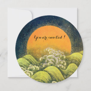 Invitation AMATERASU, DÉESSE DU SOLEIL, Rouge Jaune Noir Vert