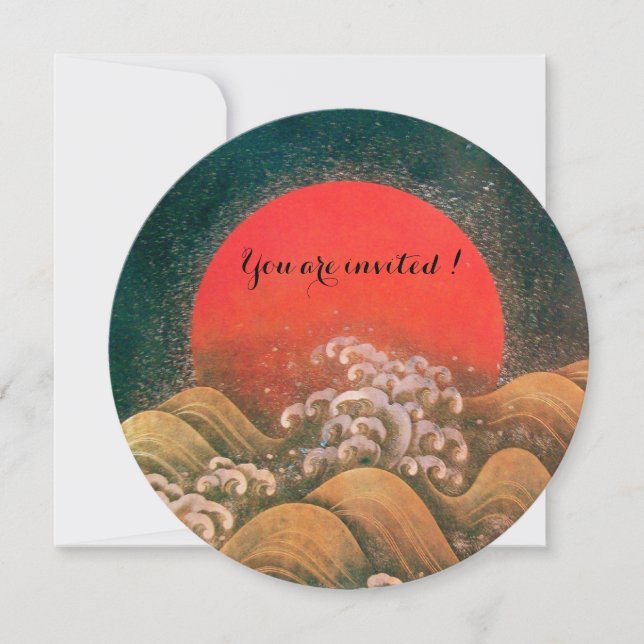 Invitation AMATERASU, DÉESSE DU SOLEIL, rouge noir marron (Devant)