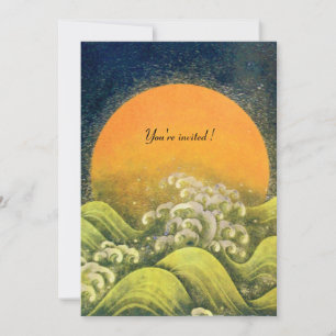 Invitation AMATÉRASU, GODDESS SOLEIL, vert jaune noir