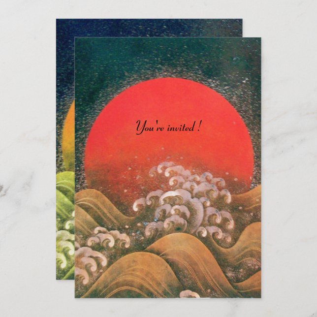 Invitation AMATÉRASU, SOLEIL GODDESTS, jaune noir rouge argen (Devant / Derrière)