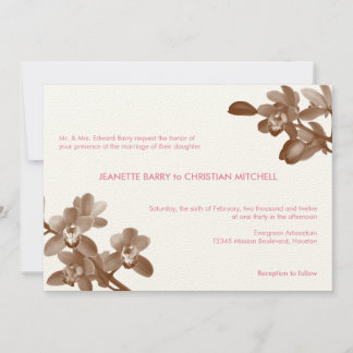 Invitation Amateur d'orchidée ecru rose moderne jardin chic m