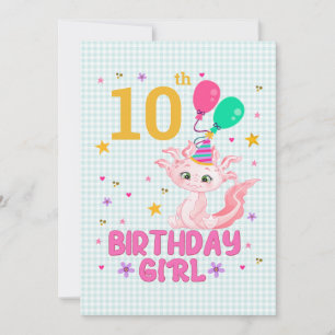 Invitation Amateurs Axolotl Anniversaire Fille Salamander Amp