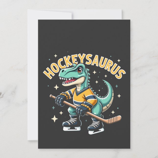 Invitation Amateurs de hockey sur glace dinosaure Hockeysauru (Devant)