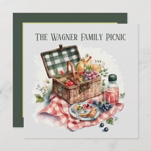Invitation amateurs de pique-nique mignonette Plaques de papi (Devant / Derrière)