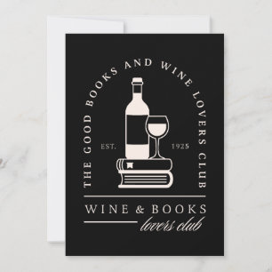 Invitation Amateurs de vin et de livres, lecture de soirée en